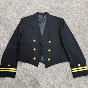 Vintage 1994 Patriot USA Black Wool Blend US Navy Dress Crop Jacket Men’s 46 L